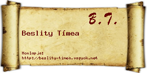 Beslity Tímea névjegykártya