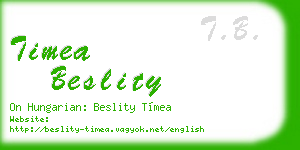 timea beslity business card